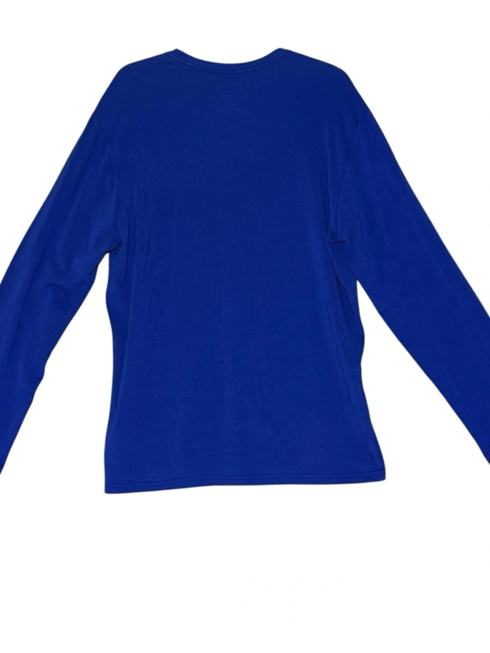POLO RALPH LAUREN Royal Blue Brushstroke Script Logo Long Sleeve Tee Mens Large